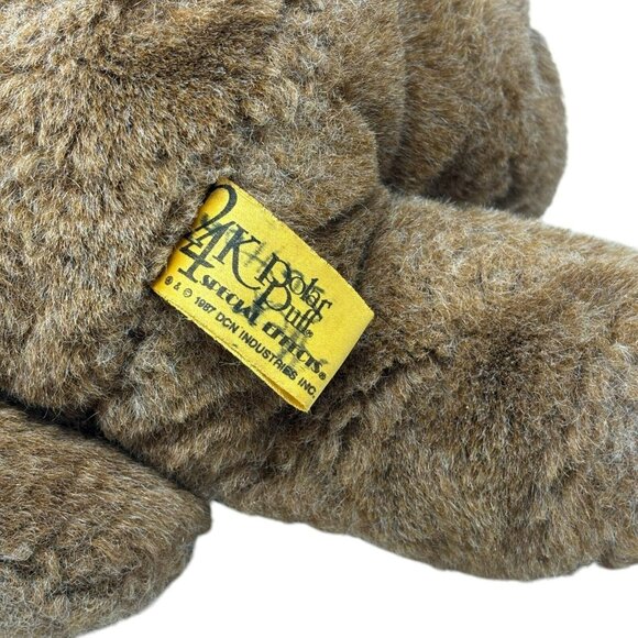 24K POLAR PUFF Ceasar Brown Teddy Bear 1987 Plush Mighty Star #4136 - Picture 5 of 6